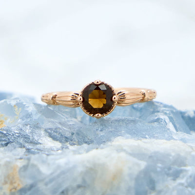 Olivenorma Simple Smoky Quartz Thin Ring