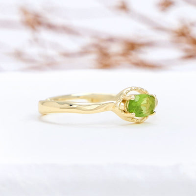 Olivenorma Peridot Irregular Simple S925 Gold Plated Ring