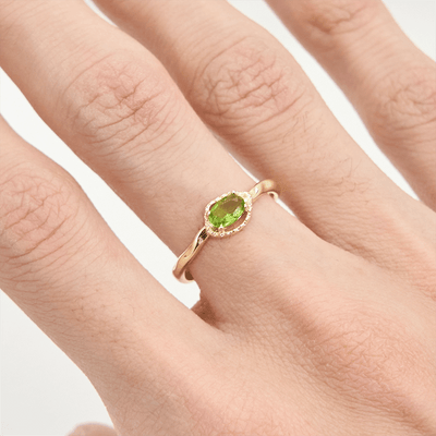 Olivenorma Peridot Irregular Simple S925 Gold Plated Ring