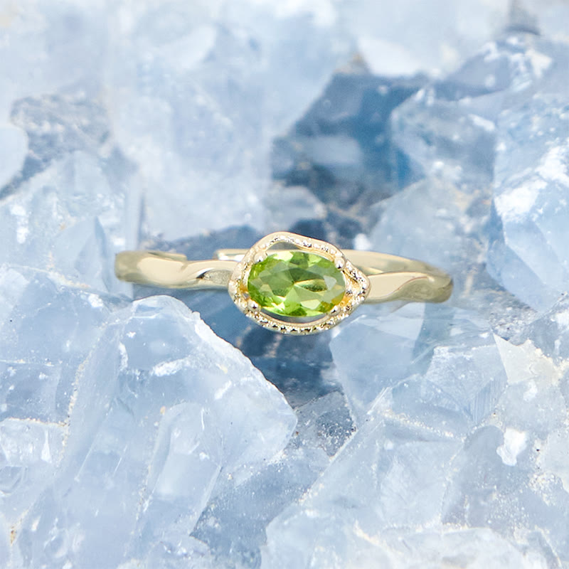 Olivenorma Peridot Irregular Simple S925 Gold Plated Ring