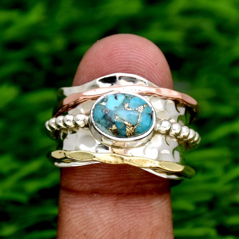 Olivenorma Retro Bohemian Style Emperor Stone Wide Ring