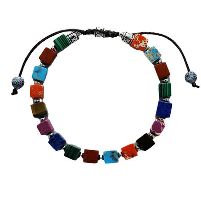 Olivenorma Square Cut Natural Stone Beaded Bracelet