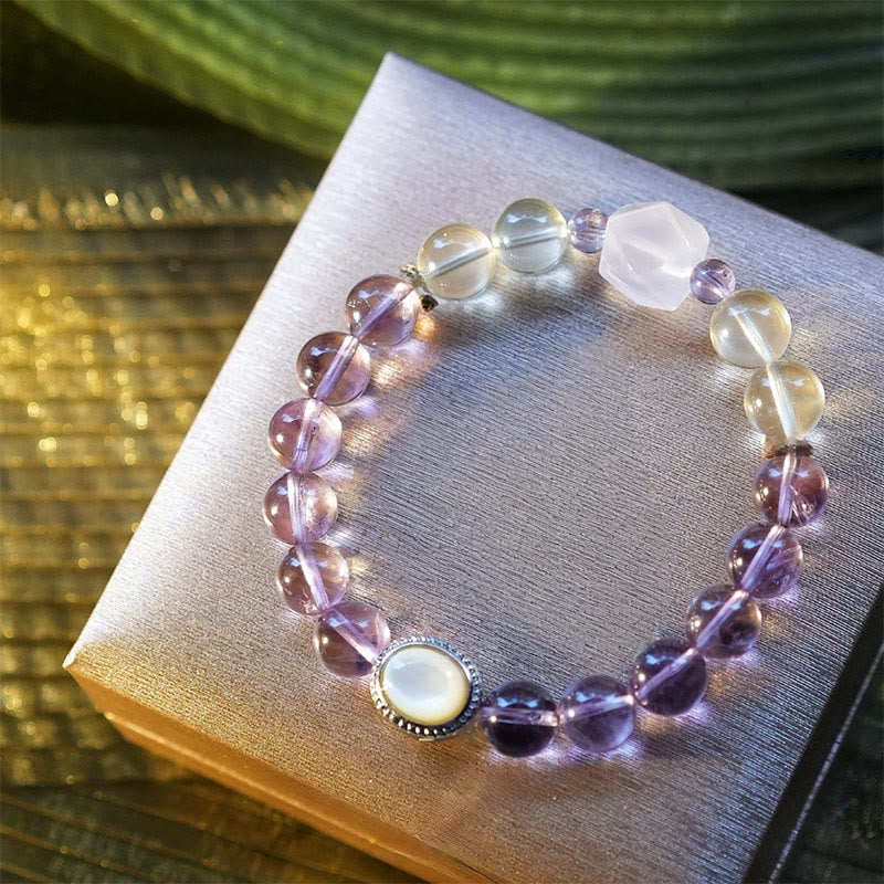 Olivenorma Ninth Purple Fire Natural Stone Beaded Bracelet