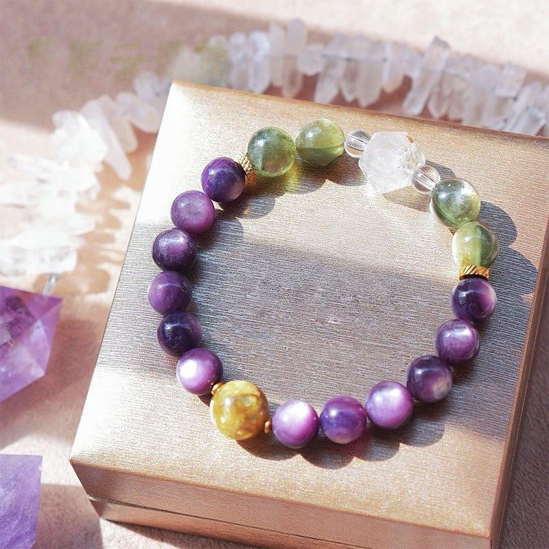 Olivenorma Ninth Purple Fire Natural Stone Beaded Bracelet