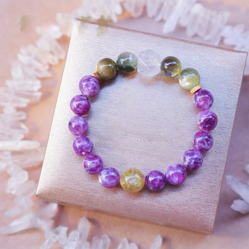 Olivenorma Ninth Purple Fire Natural Stone Beaded Bracelet