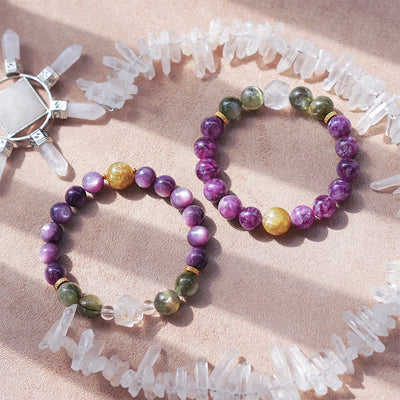 Olivenorma Ninth Purple Fire Natural Stone Beaded Bracelet