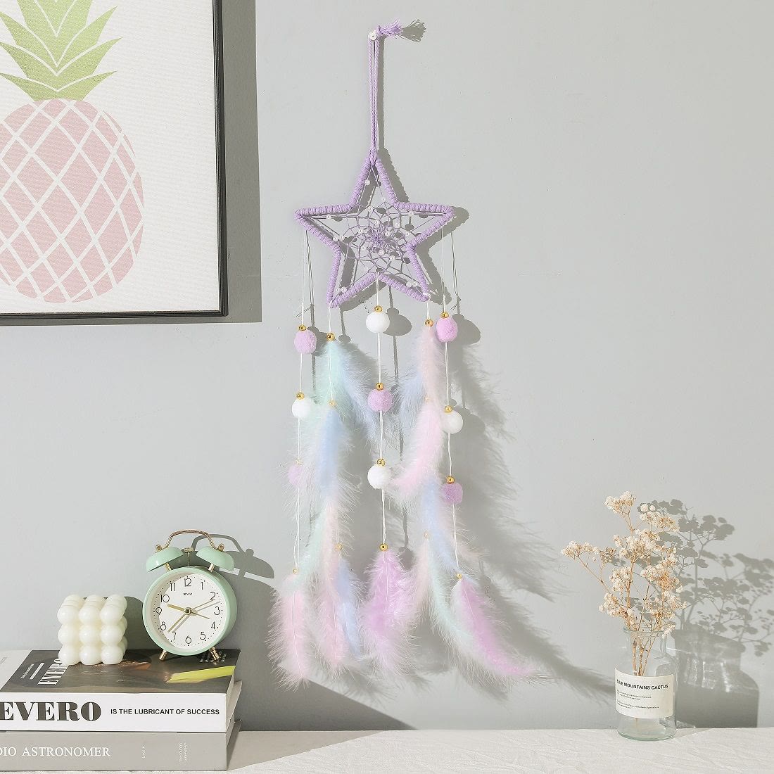 Olivenorma Cute Color Cat Moon And Stars Dream Catcher