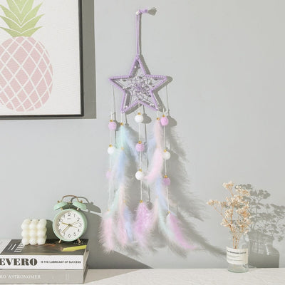 Olivenorma Cute Color Cat Moon And Stars Dream Catcher