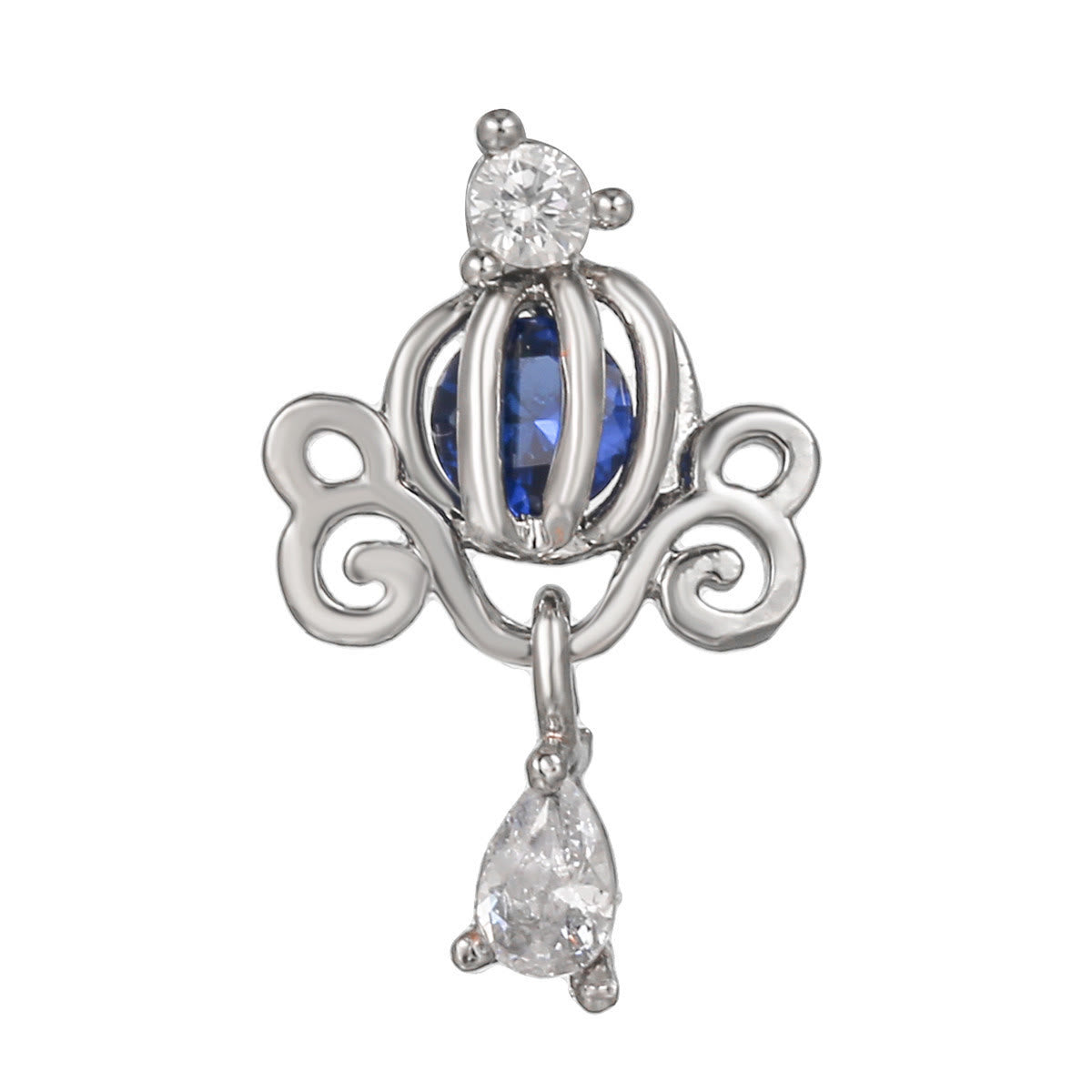 Olivenorma Silver Inlaid Zircon Cute Pattern Studs Earrings