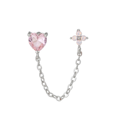Olivenorma Silver Inlaid Zircon Cute Pattern Studs Earrings