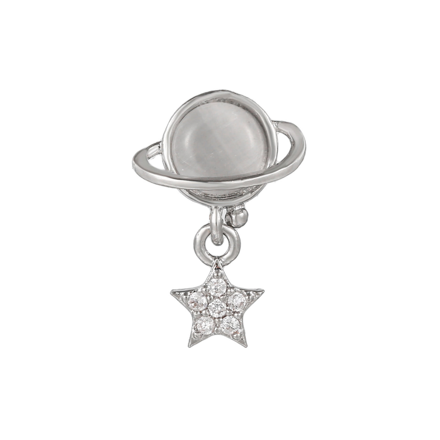 Olivenorma Silver Inlaid Zircon Cute Pattern Studs Earrings