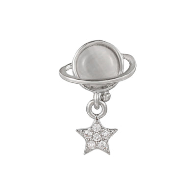 Olivenorma Silver Inlaid Zircon Cute Pattern Studs Earrings