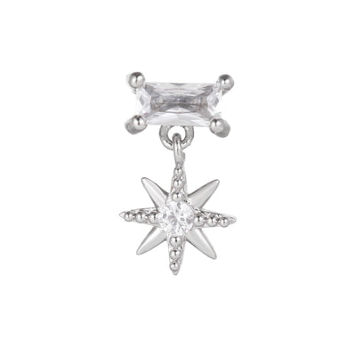 Olivenorma Silver Inlaid Zircon Cute Pattern Studs Earrings