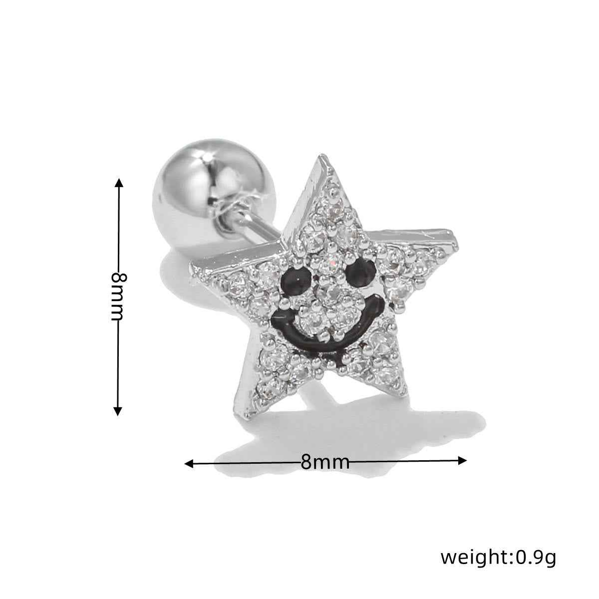 Olivenorma Silver Inlaid Zircon Cute Pattern Studs Earrings