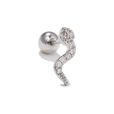 Olivenorma Silver Inlaid Zircon Cute Pattern Studs Earrings