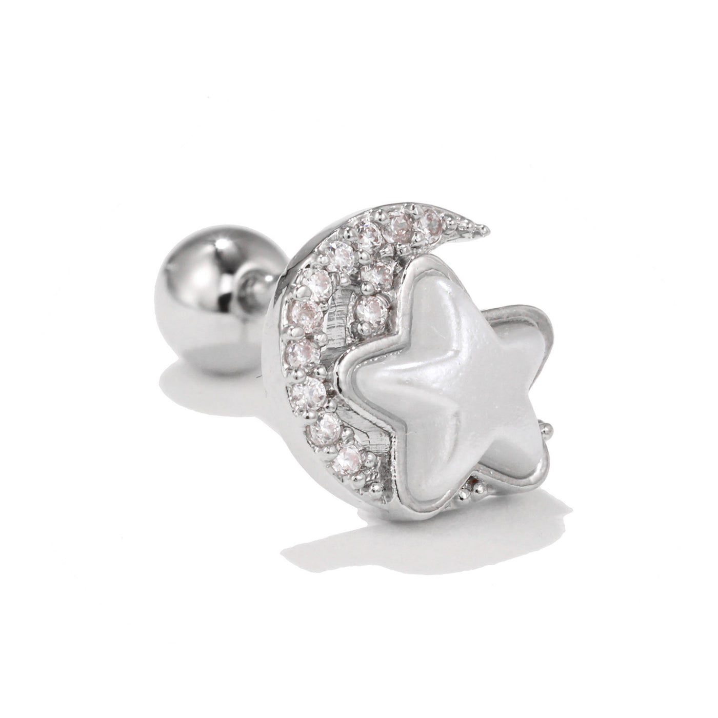 Olivenorma Silver Inlaid Zircon Cute Pattern Studs Earrings
