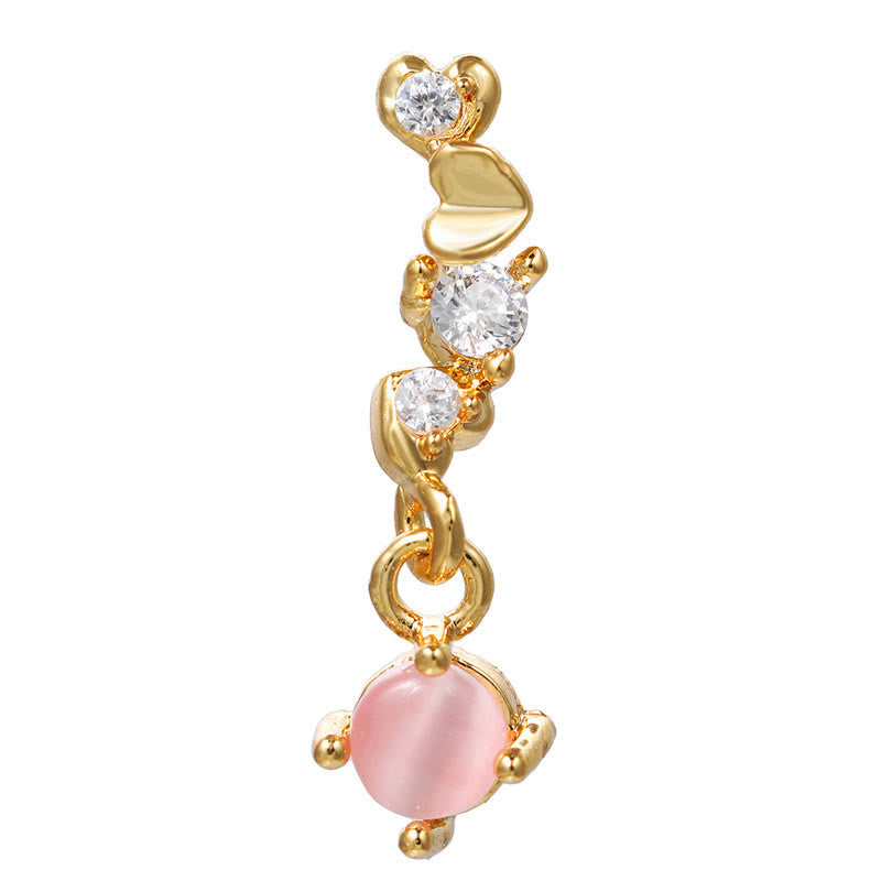 Olivenorma Lovely Heart Cut Pink Opal Zircon Earrings