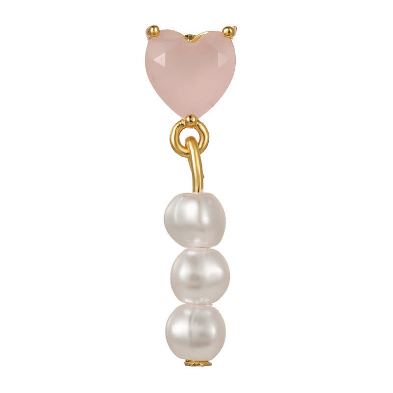Olivenorma Lovely Heart Cut Pink Opal Zircon Earrings