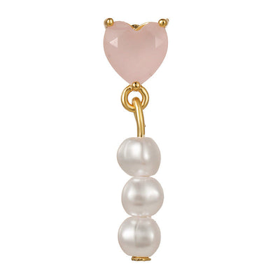 Olivenorma Lovely Heart Cut Pink Opal Zircon Earrings