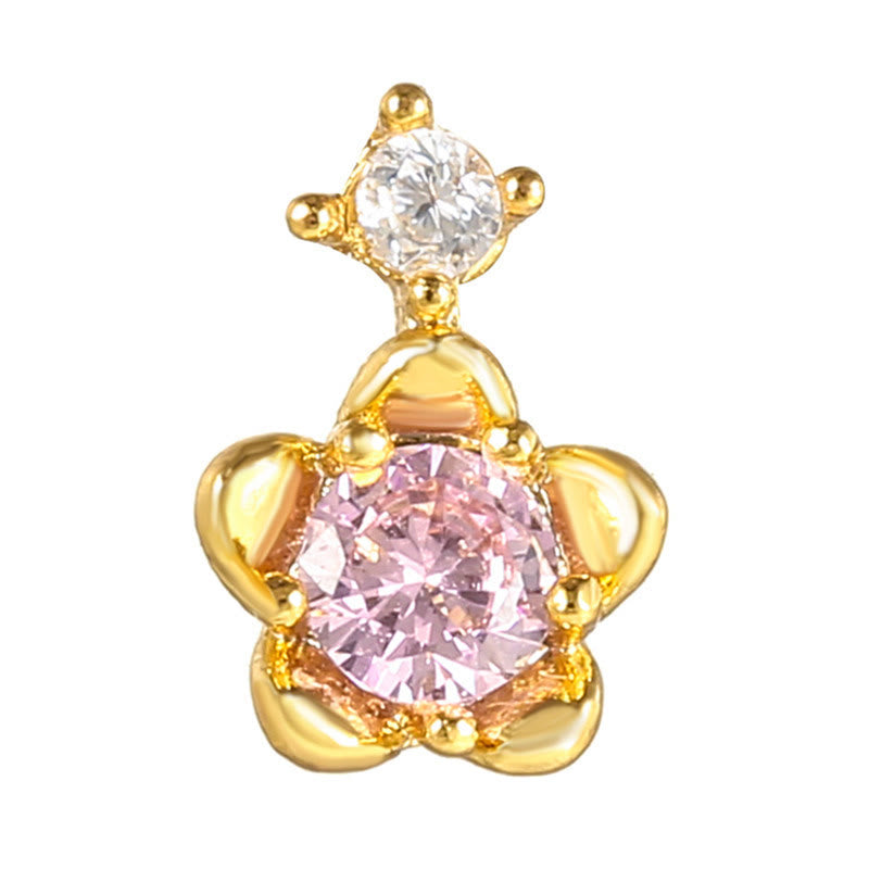 Olivenorma Lovely Heart Cut Pink Opal Zircon Earrings