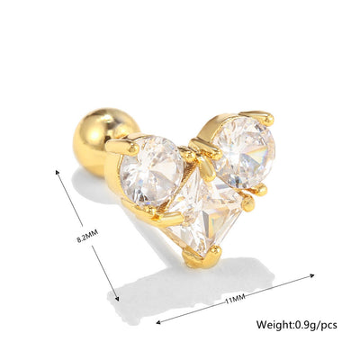 Olivenorma Lovely Heart Cut Pink Opal Zircon Earrings