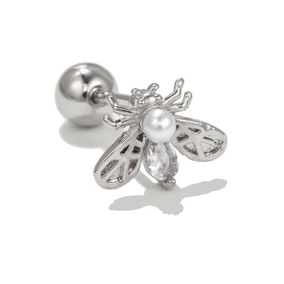 Olivenorma Exquisite White Zircon Silver Studs Earrings