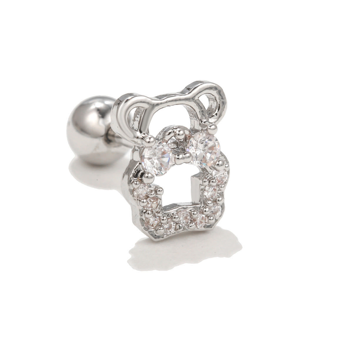 Olivenorma Exquisite White Zircon Silver Studs Earrings