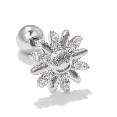 Olivenorma Exquisite White Zircon Silver Studs Earrings