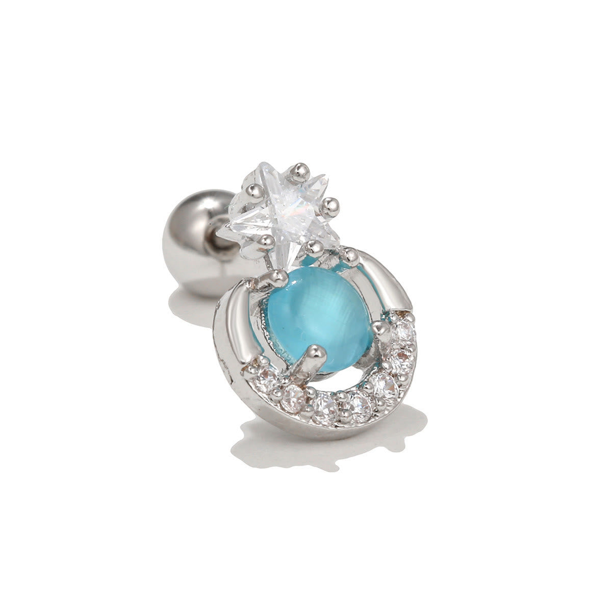 Olivenorma Exquisite White Zircon Silver Studs Earrings