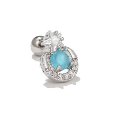 Olivenorma Exquisite White Zircon Silver Studs Earrings