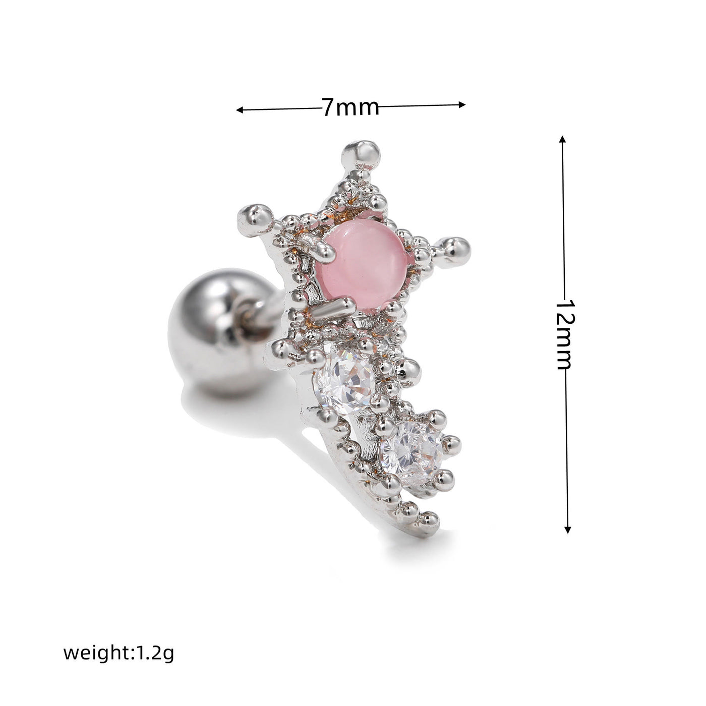 Olivenorma Exquisite White Zircon Silver Studs Earrings