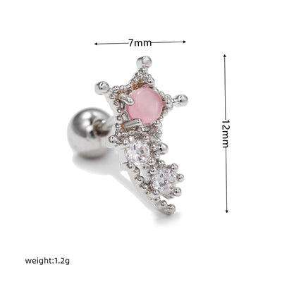 Olivenorma Exquisite White Zircon Silver Studs Earrings