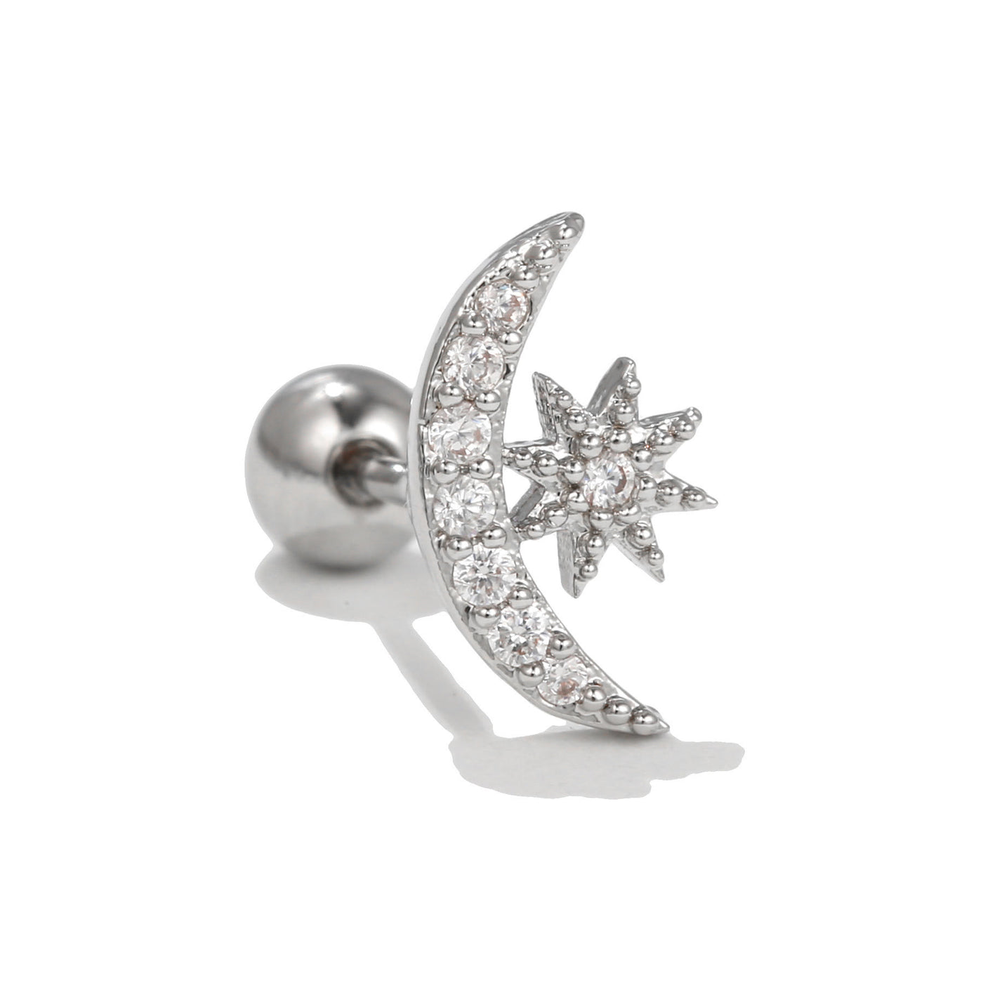 Olivenorma Exquisite White Zircon Silver Studs Earrings