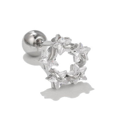 Olivenorma Exquisite White Zircon Silver Studs Earrings
