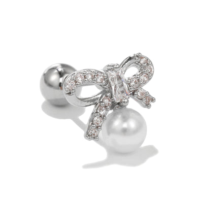 Olivenorma Exquisite White Zircon Silver Studs Earrings