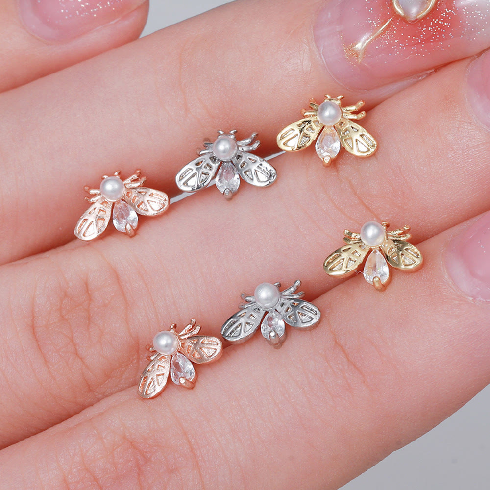 Olivenorma Exquisite White Zircon Silver Studs Earrings