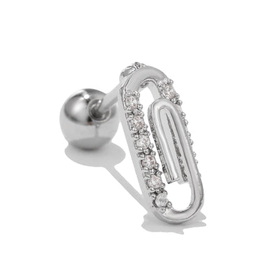 Olivenorma Exquisite White Zircon Silver Studs Earrings