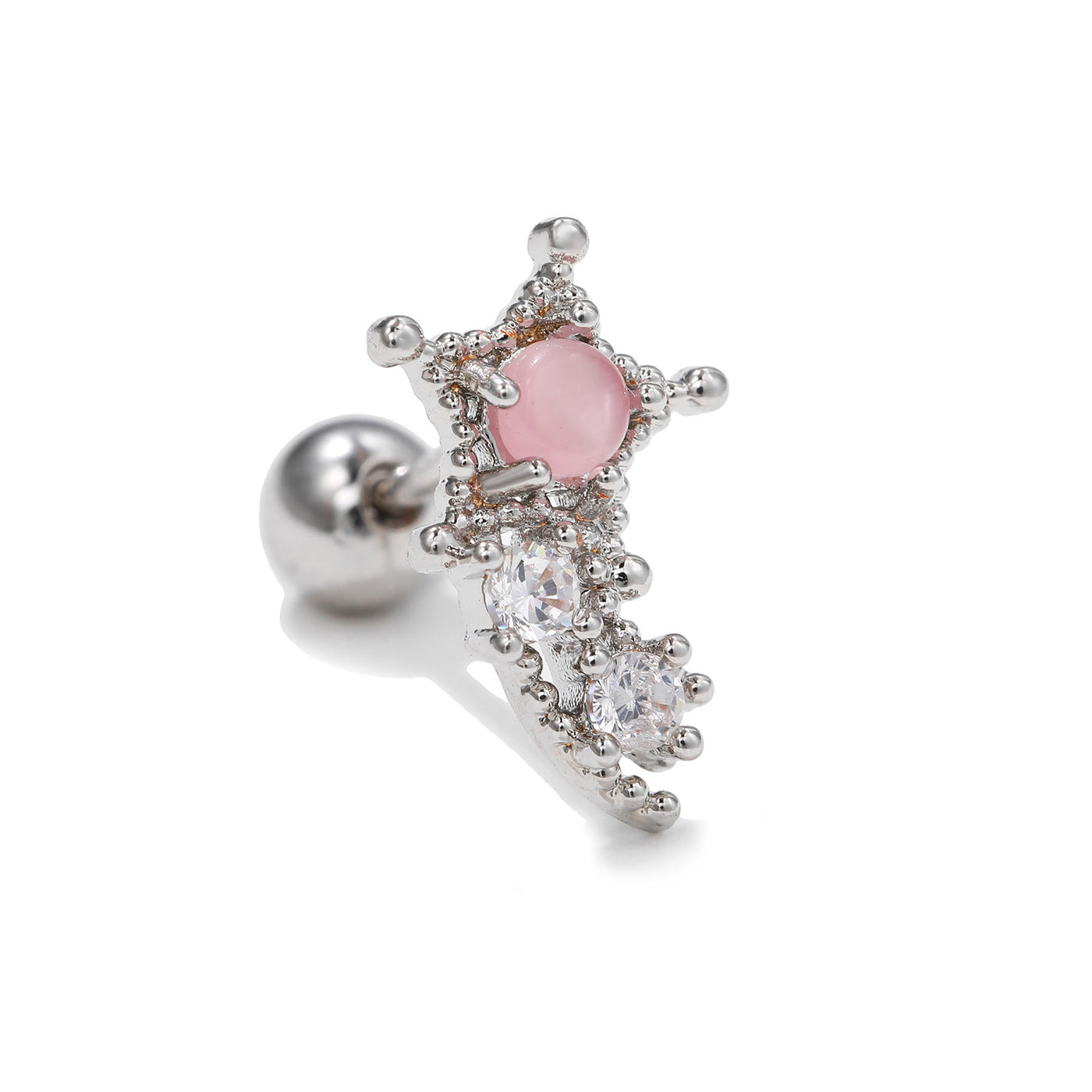 Olivenorma Exquisite White Zircon Silver Studs Earrings