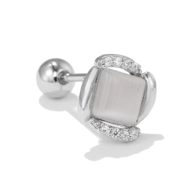 Olivenorma Exquisite White Zircon Silver Studs Earrings