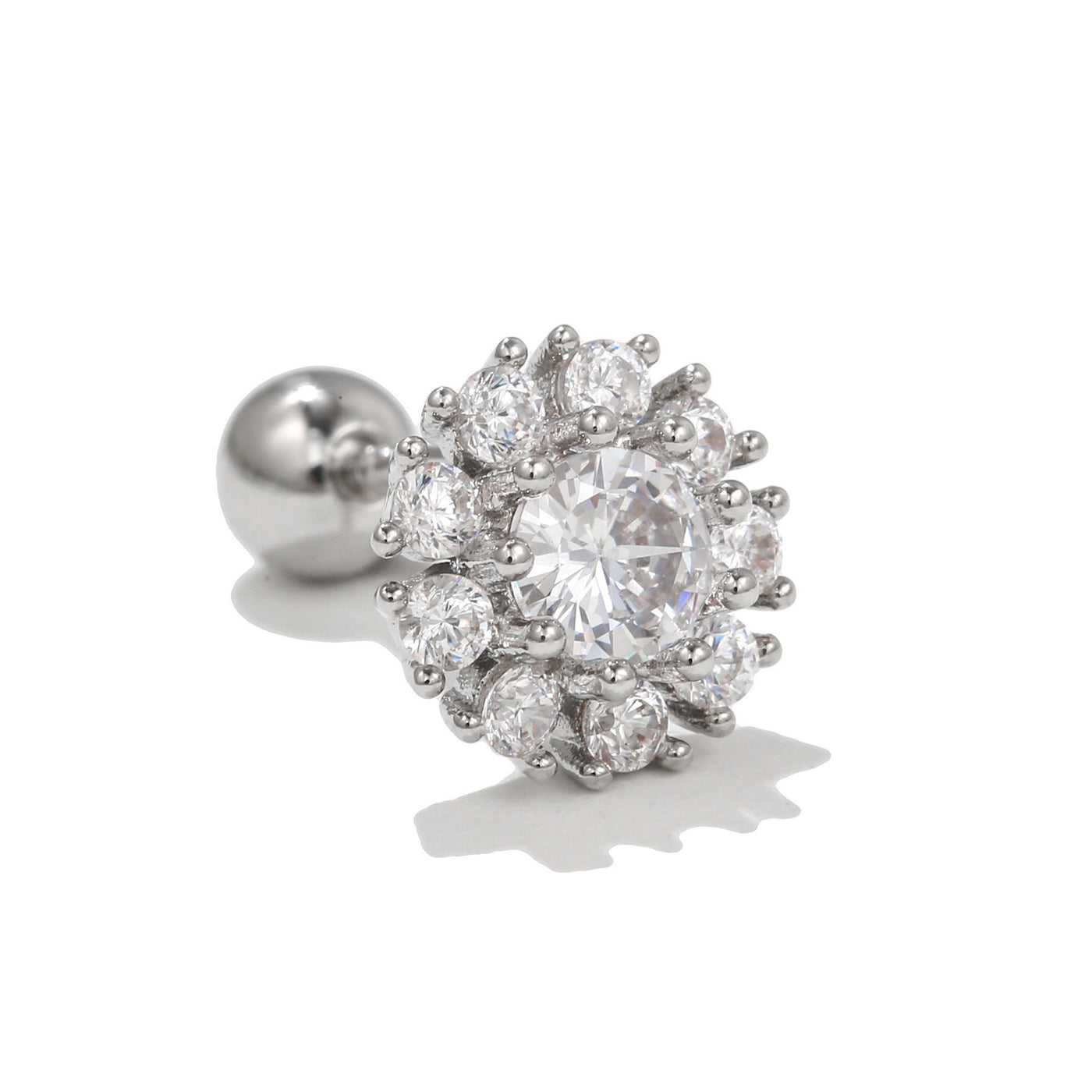Olivenorma Exquisite White Zircon Silver Studs Earrings