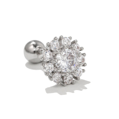 Olivenorma Exquisite White Zircon Silver Studs Earrings