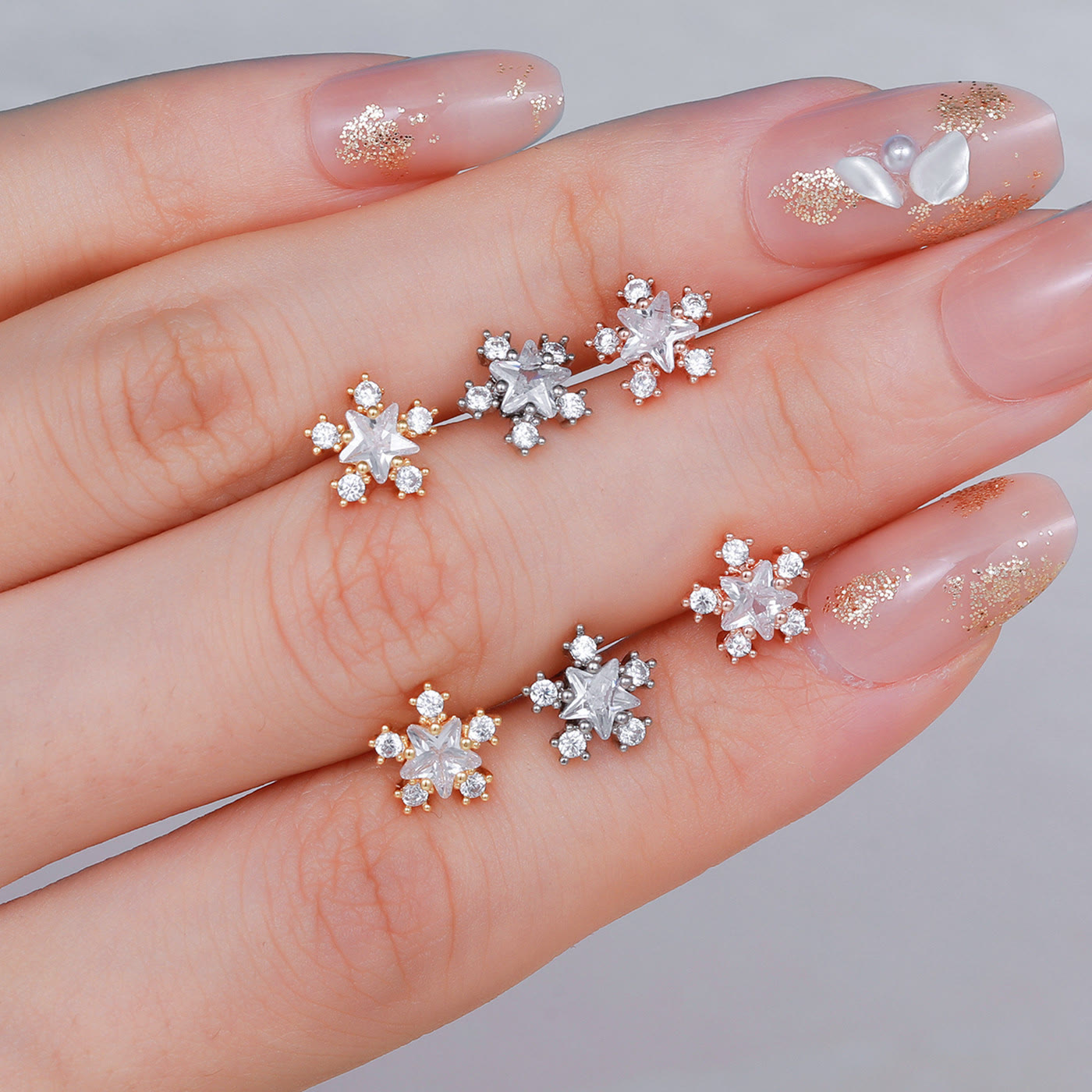 Olivenorma Exquisite White Zircon Silver Studs Earrings