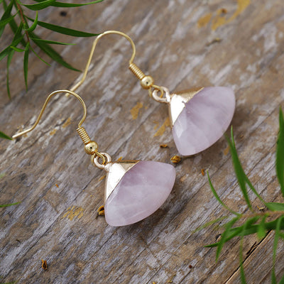 Olivenorma Scalloped Amazonite Lepidolite Pendant Earrings