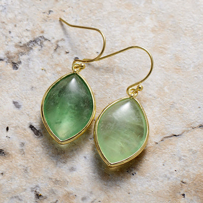 Olivenorma Marquise Cut Green Fluorite Pendant Earrings