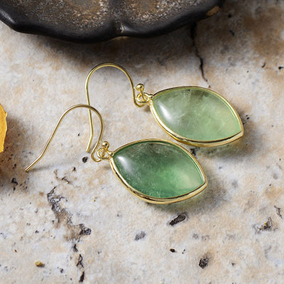 Olivenorma Marquise Cut Green Fluorite Pendant Earrings