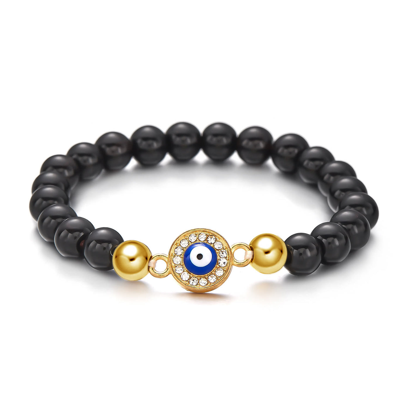Olivenorma Hematite Obsidian Tiger Eye Evil Eye Beads Bracelet