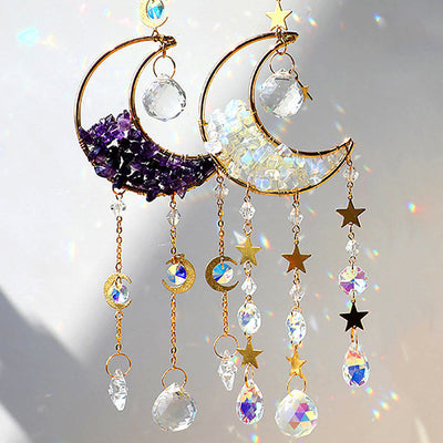 Olivenorma Natural Stone Moon Pendant Wind Chime
