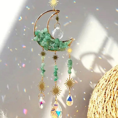 Olivenorma Natural Stone Moon Pendant Wind Chime