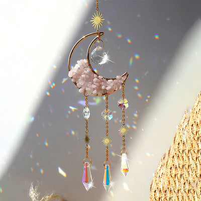 Olivenorma Natural Stone Moon Pendant Wind Chime
