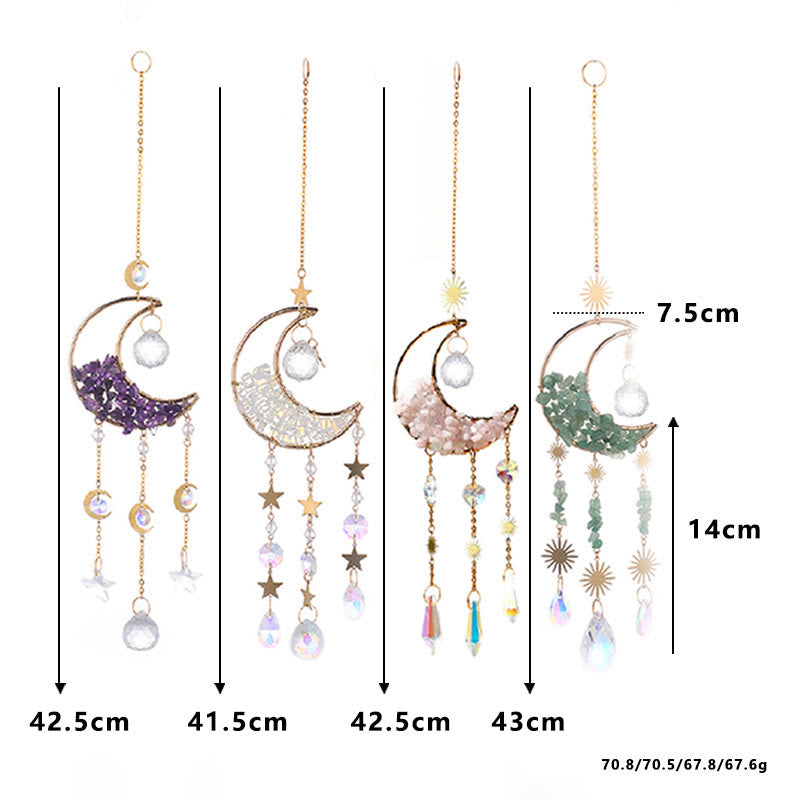 Olivenorma Natural Stone Moon Pendant Wind Chime